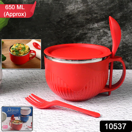 insulated soup bowl 650 ml with lid spoon and fork