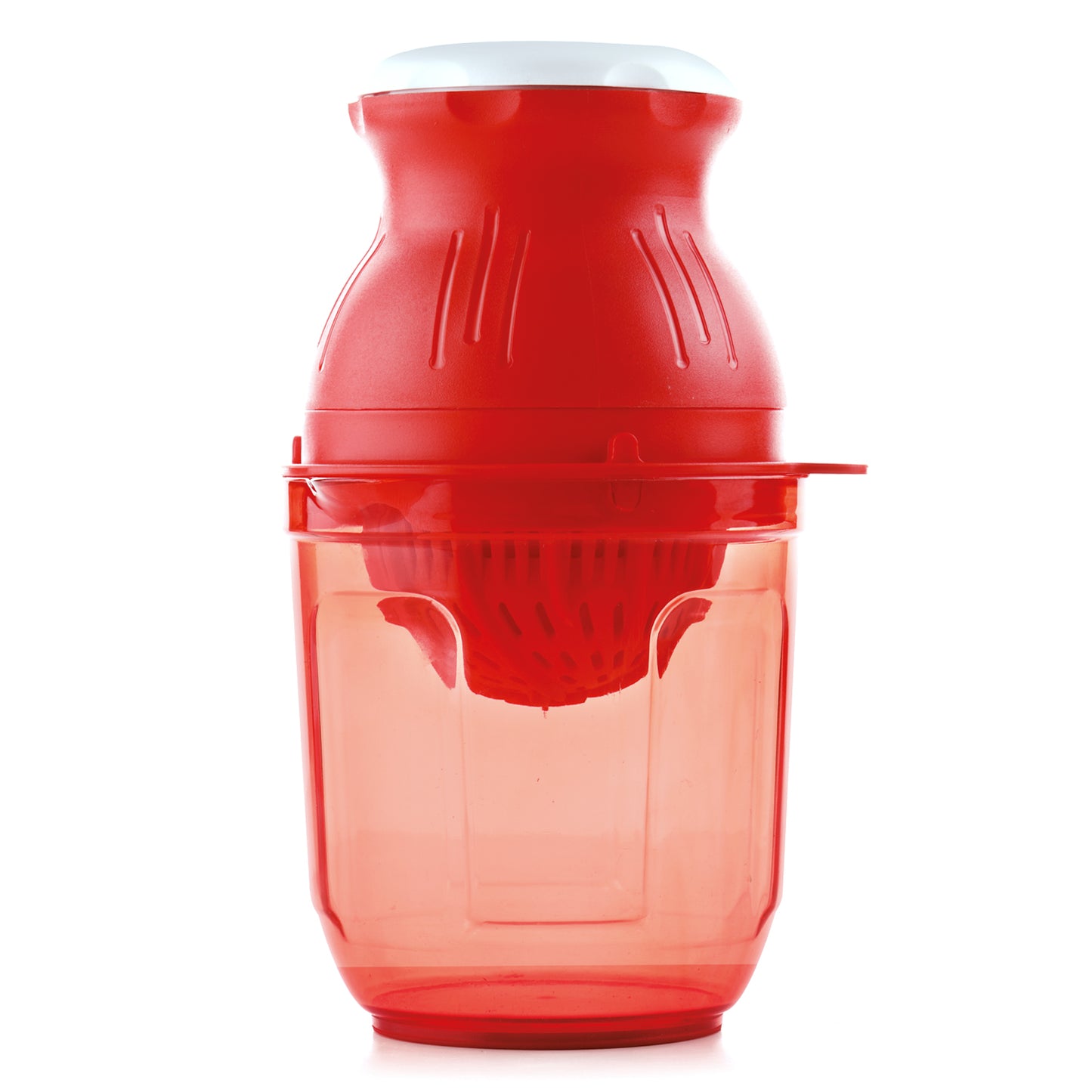 manual juicer with transparent container for fruits and vegetables