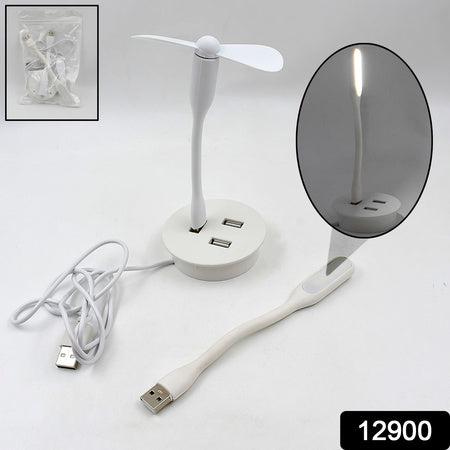 portable mini usb fan usb light usb 3 port hub combo pvc pack of 3