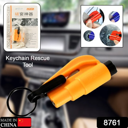 stainless steel emergency safety cutter with key chain for car pack of 1