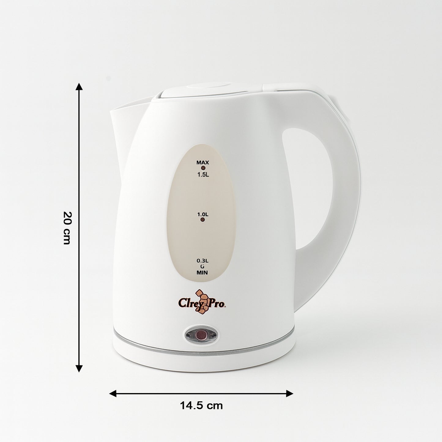 electric kettle 1.5 liter capacity with ergonomic handle