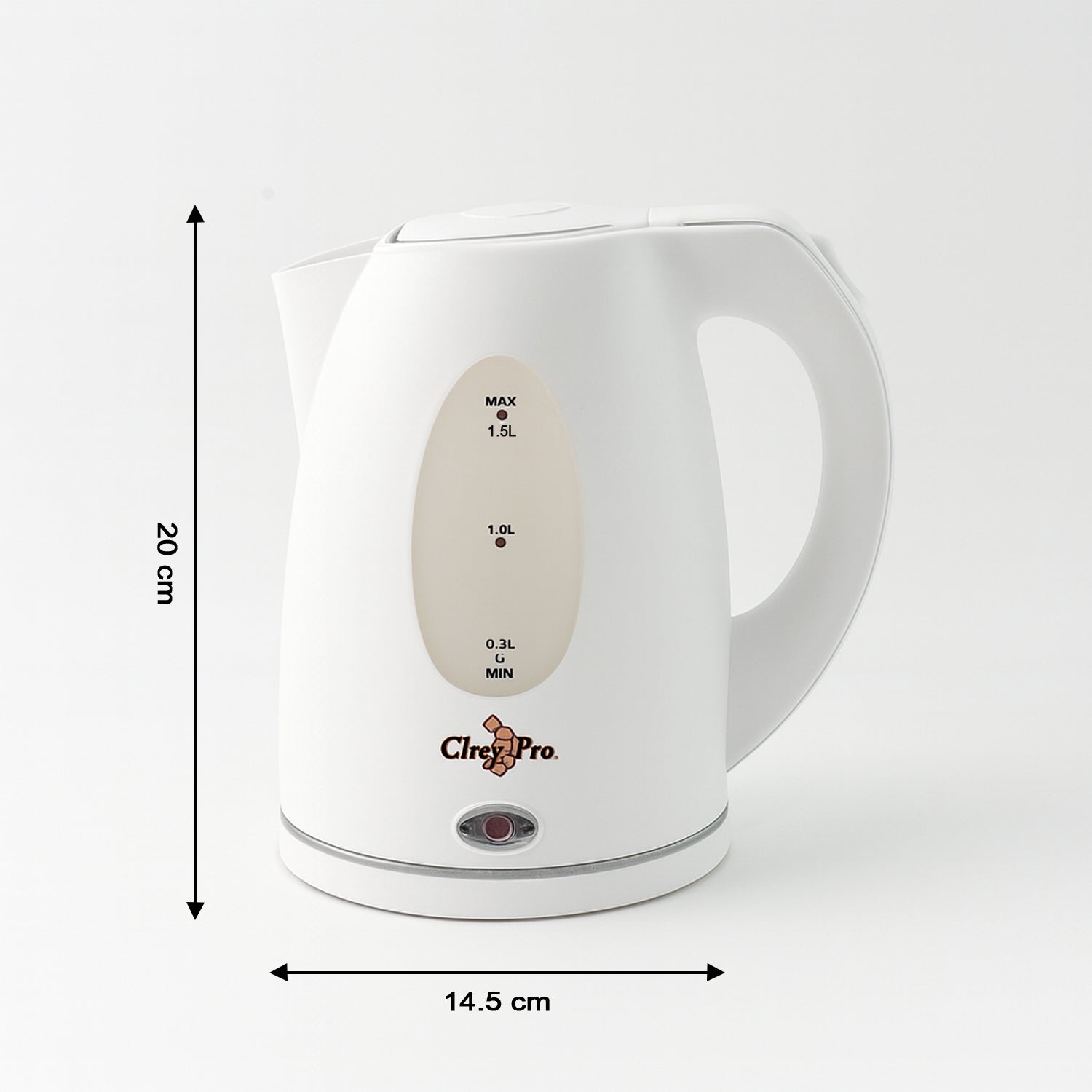 electric kettle 1.5 liter capacity with ergonomic handle