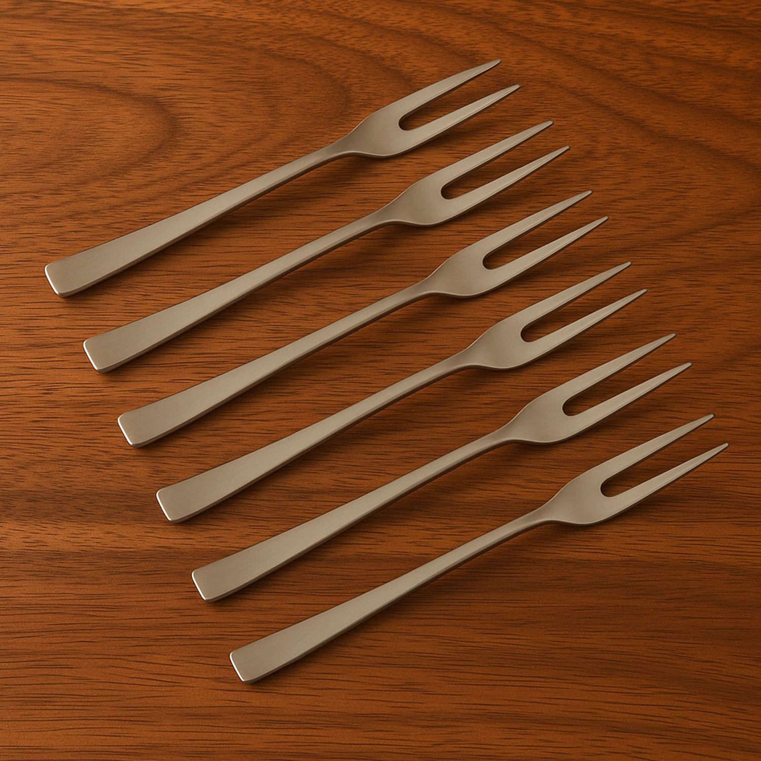 stainless steel fruit fork 6 pcs for snacks