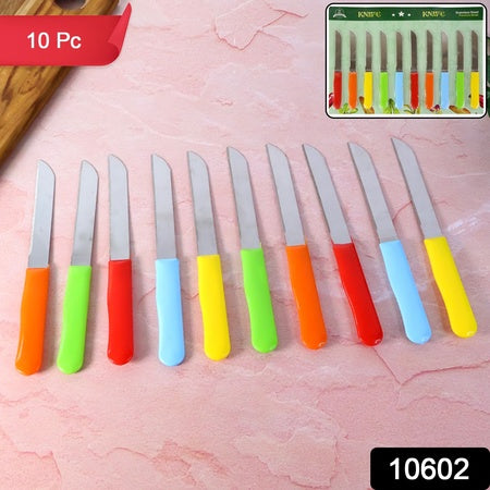 stainless steel plain knife set pack of 10 with plastic handles