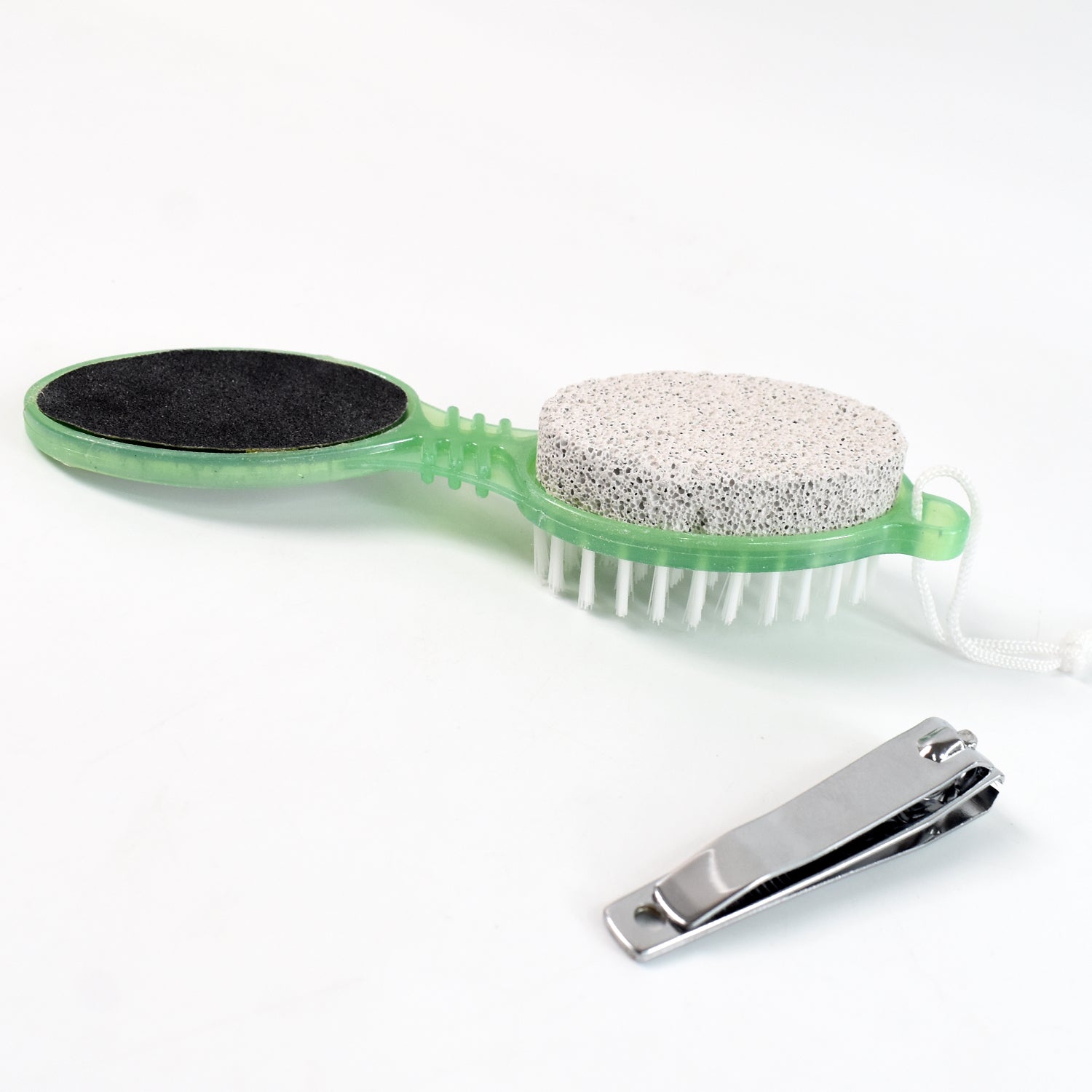 durable 5-in-1 pedicure tool foot scrubber brush file nail cutter pack of 1