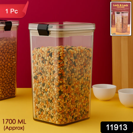 plastic storage container 1700 ml with airtight clip-lock lid