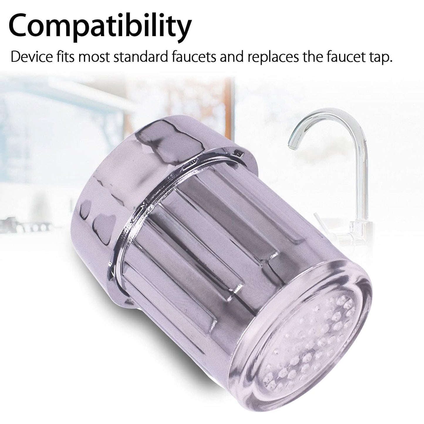 led light stream faucet tap adapter 11 cm for kitchen