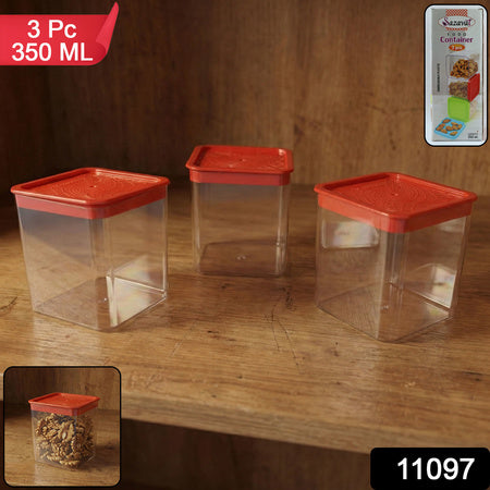 airtight food storage container set 350 ml pack of 3 for kitchen use