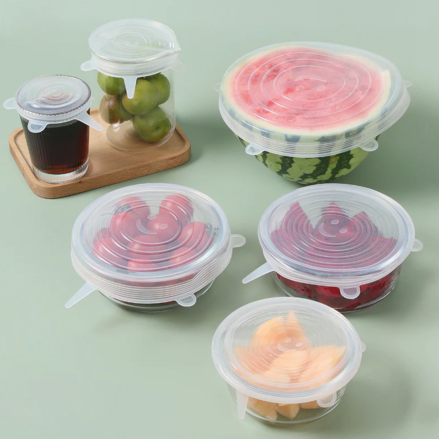 reusable stretchable food cover set pack of 6 for food storage