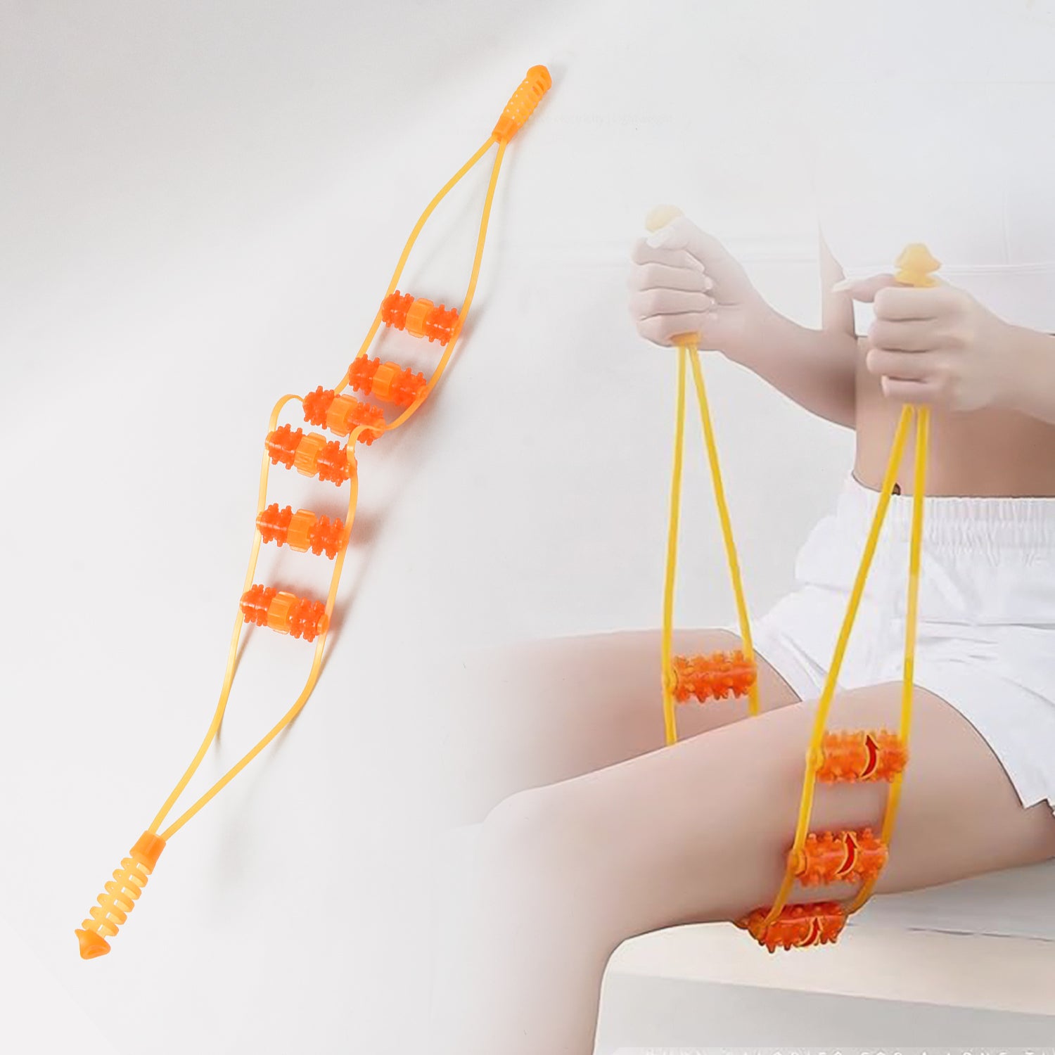 plastic handheld back massage roller rope pack of 1