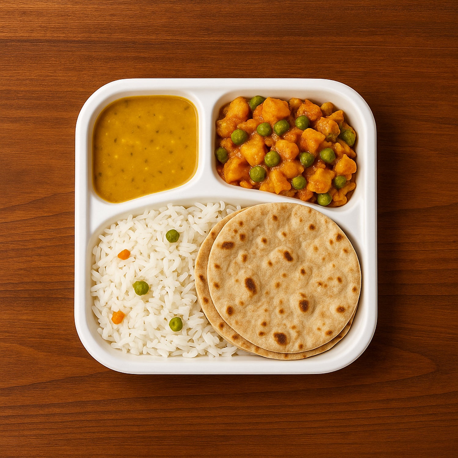 3-compartment bagasse meal plate 22cm compostable