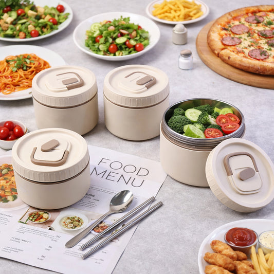 Bento Style Lunch Box Set With Multiple Containers  Carry Bag