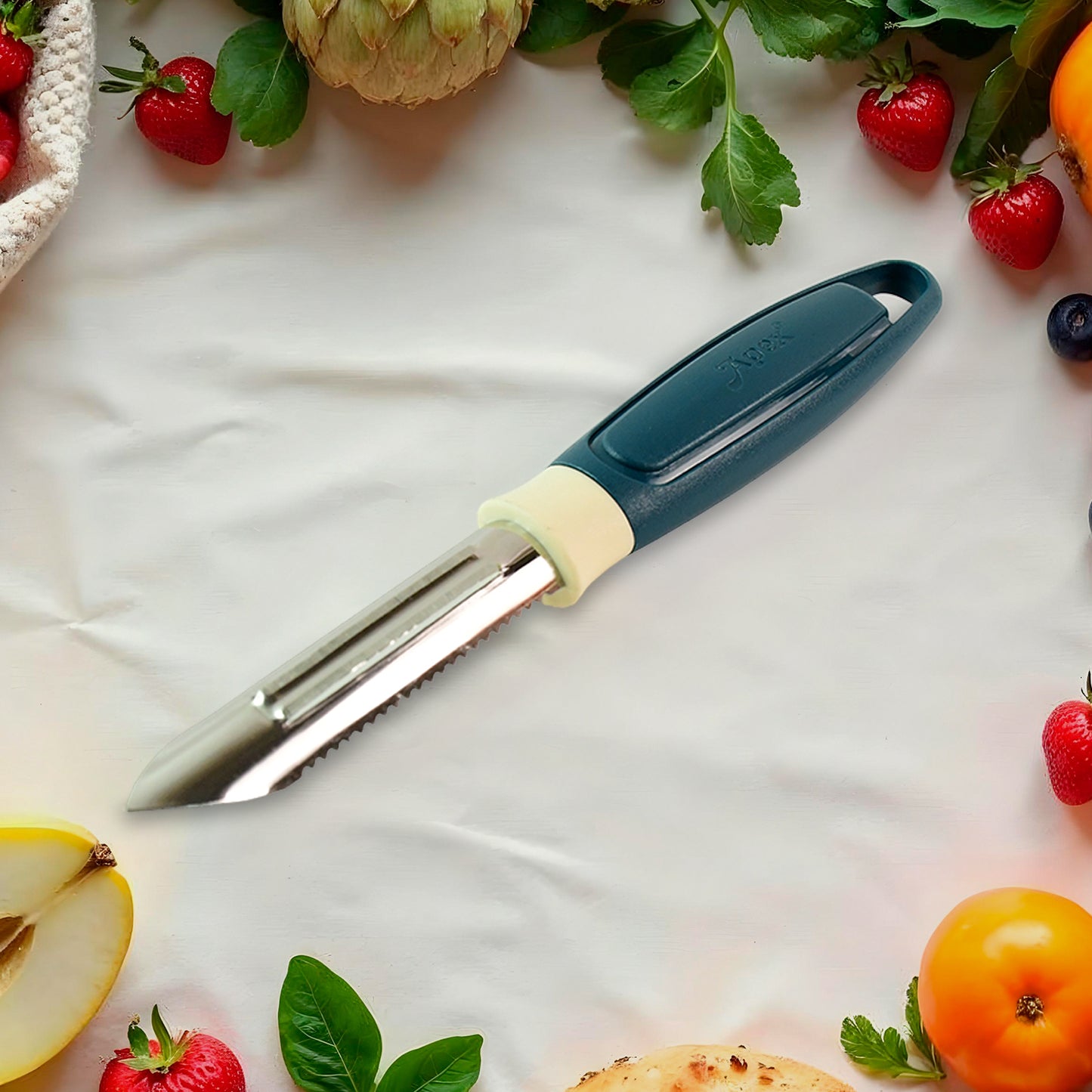 potato peeler with stainless steel blade ergonomic handle 26 cm