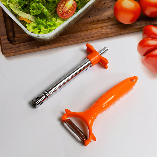 2 in 1 kitchen combo lighter and vegetable peeler set stainless steel