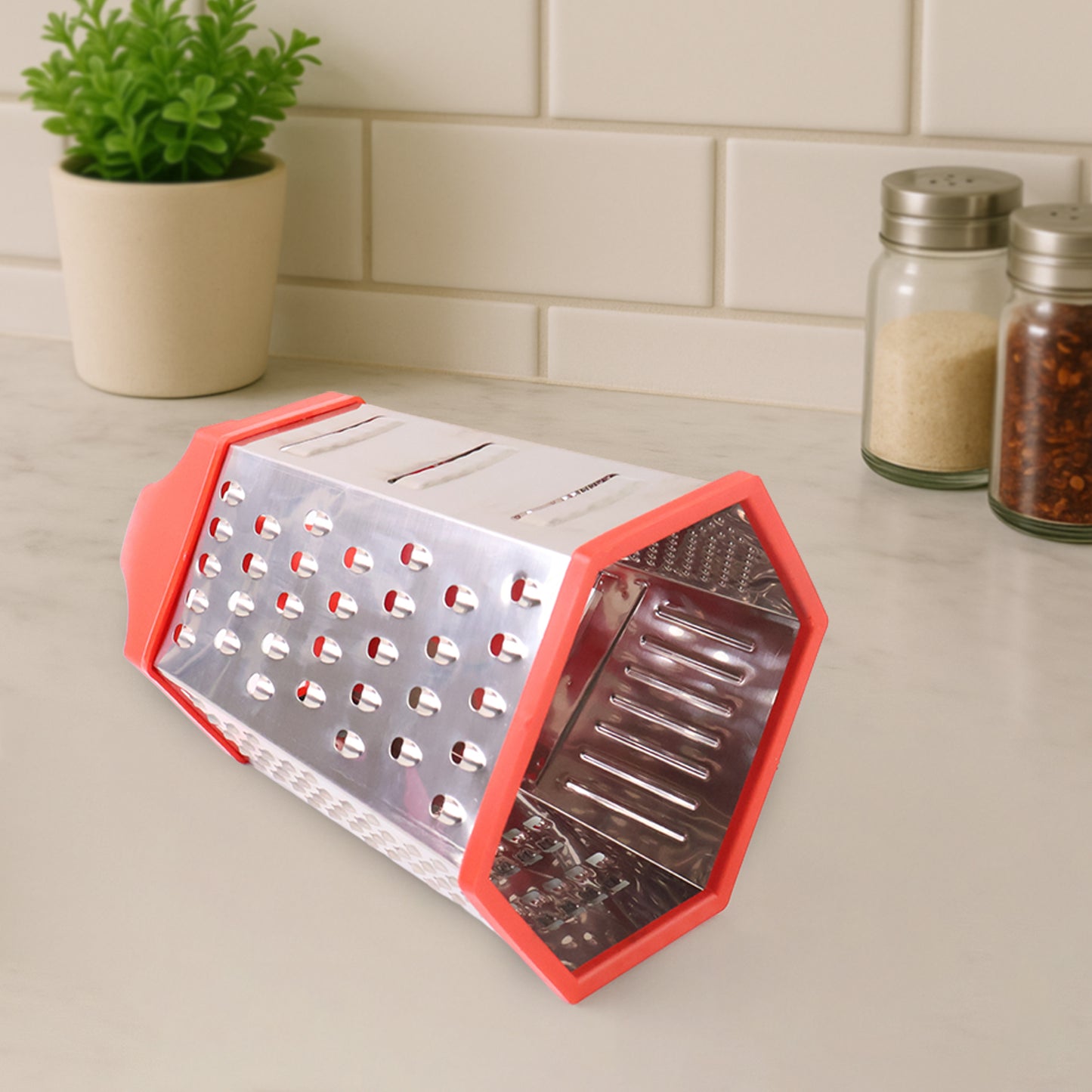 7-in-1 Heavy Duty Stainless Steel Box Grater With Ergonomic Handle (1 Pc)