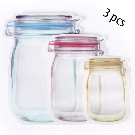 transparent jar shaped stand-up pouch with zipper for storage