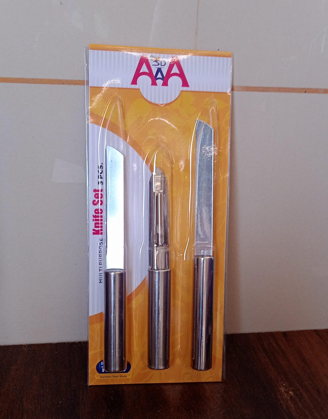 multipurpose sharp cutting knife pack of 3 for fruit and vegetable chopping stainless steel