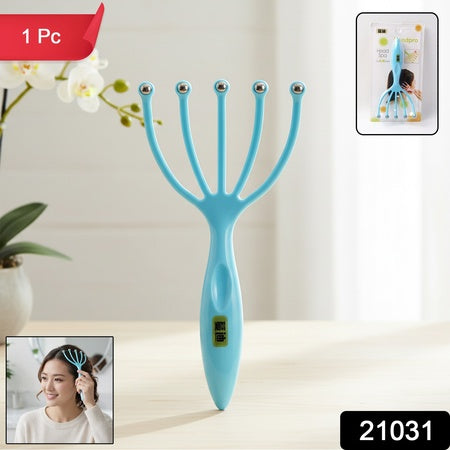 ergonomic handheld five-finger head massager with rolling ball tips pack of 1