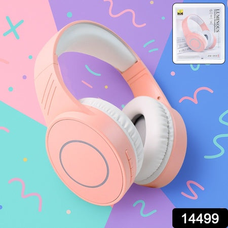 pastel peach pink soft cushioned wireless over-ear bluetooth headphones pack of 1