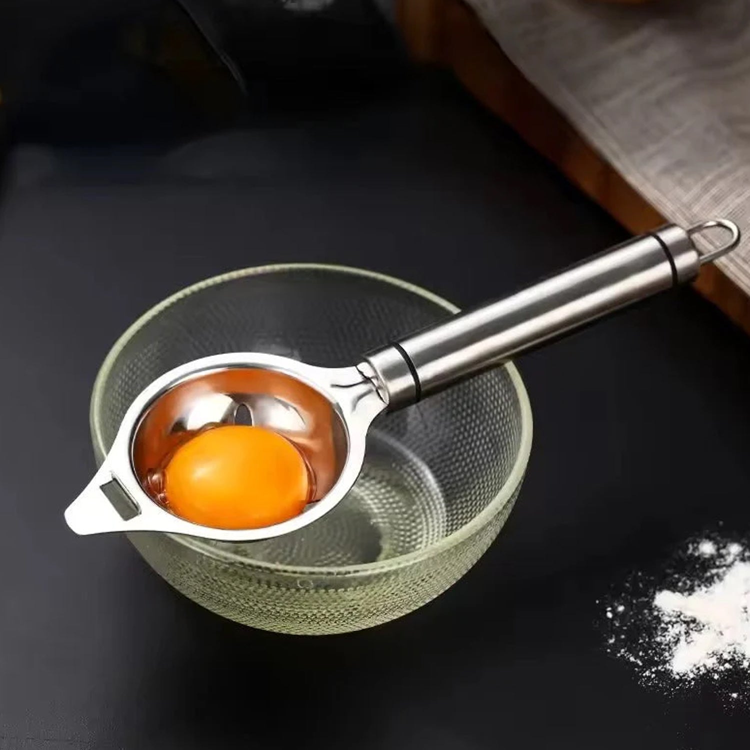 stainless steel egg separator tool with deep bowl design pack of 1