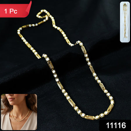 gold-tone metal chain necklace 28 cm pack of 1