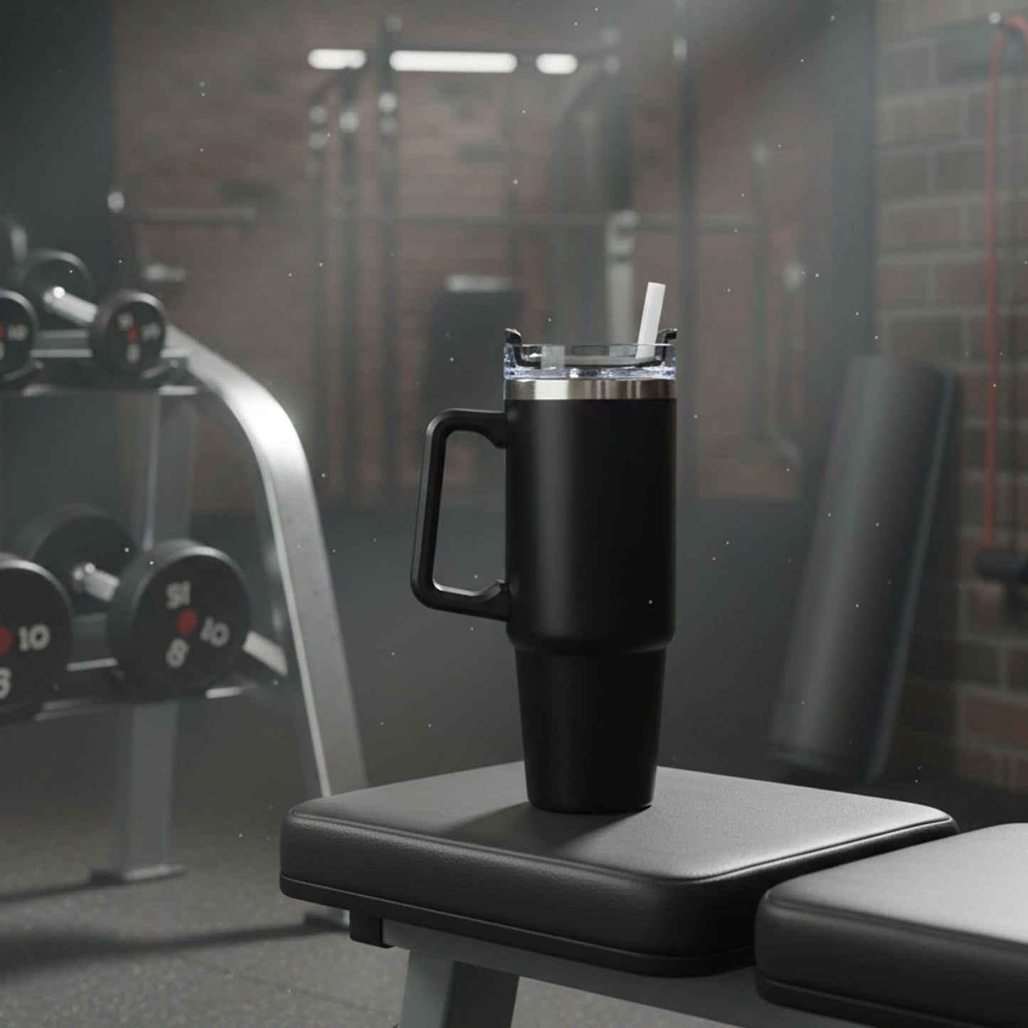 890 Ml Large Capacity Insulated Travel Mug Black Color (1 Pc)