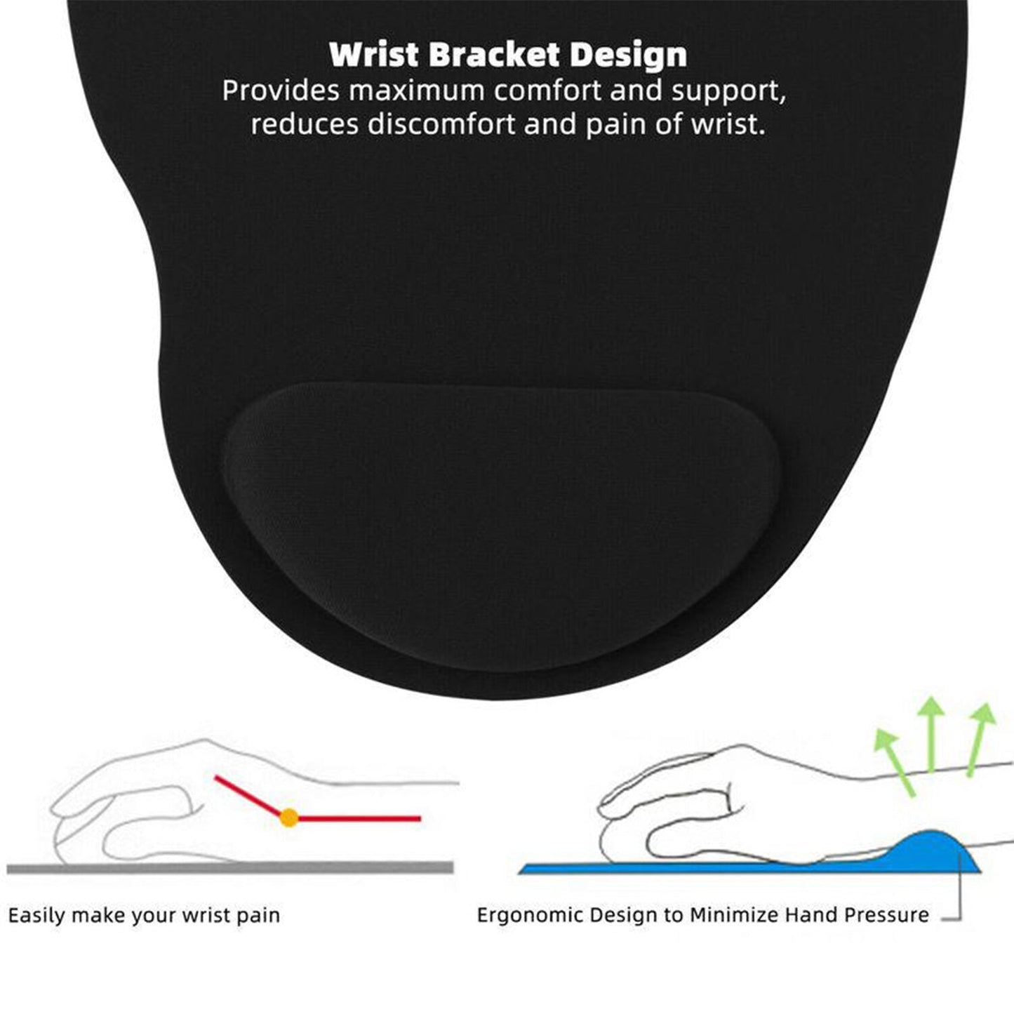soft material wrist mouse pad 24x20x2 cm pack of 1