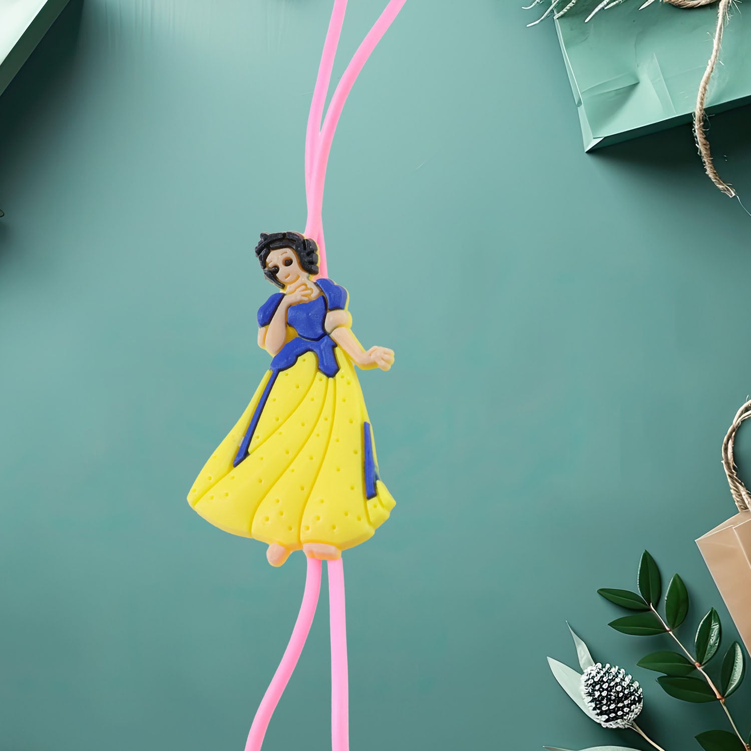 silicone wired in-ear earphones with cartoon style decorative charm pack of 1