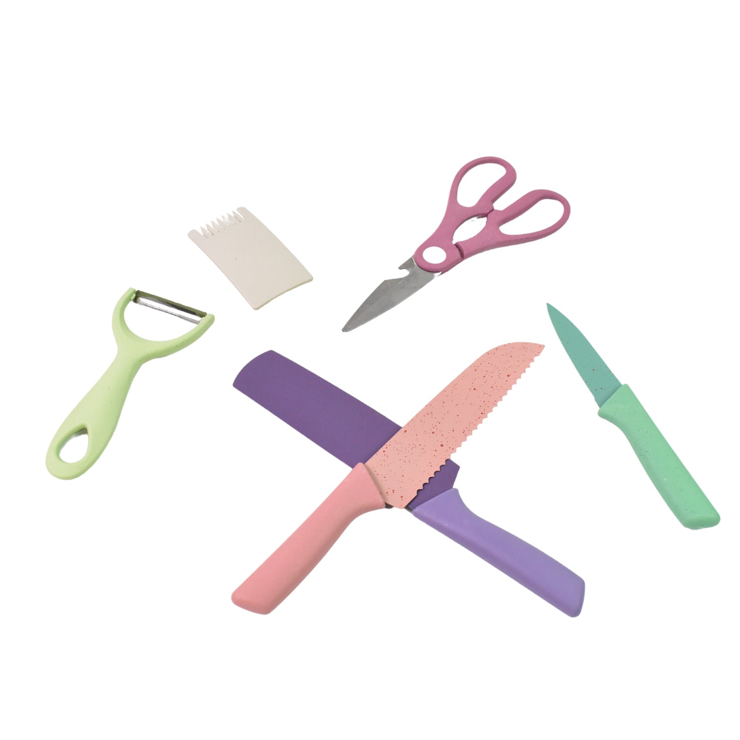 colorful kitchen knives set 6 pcs stainless steel