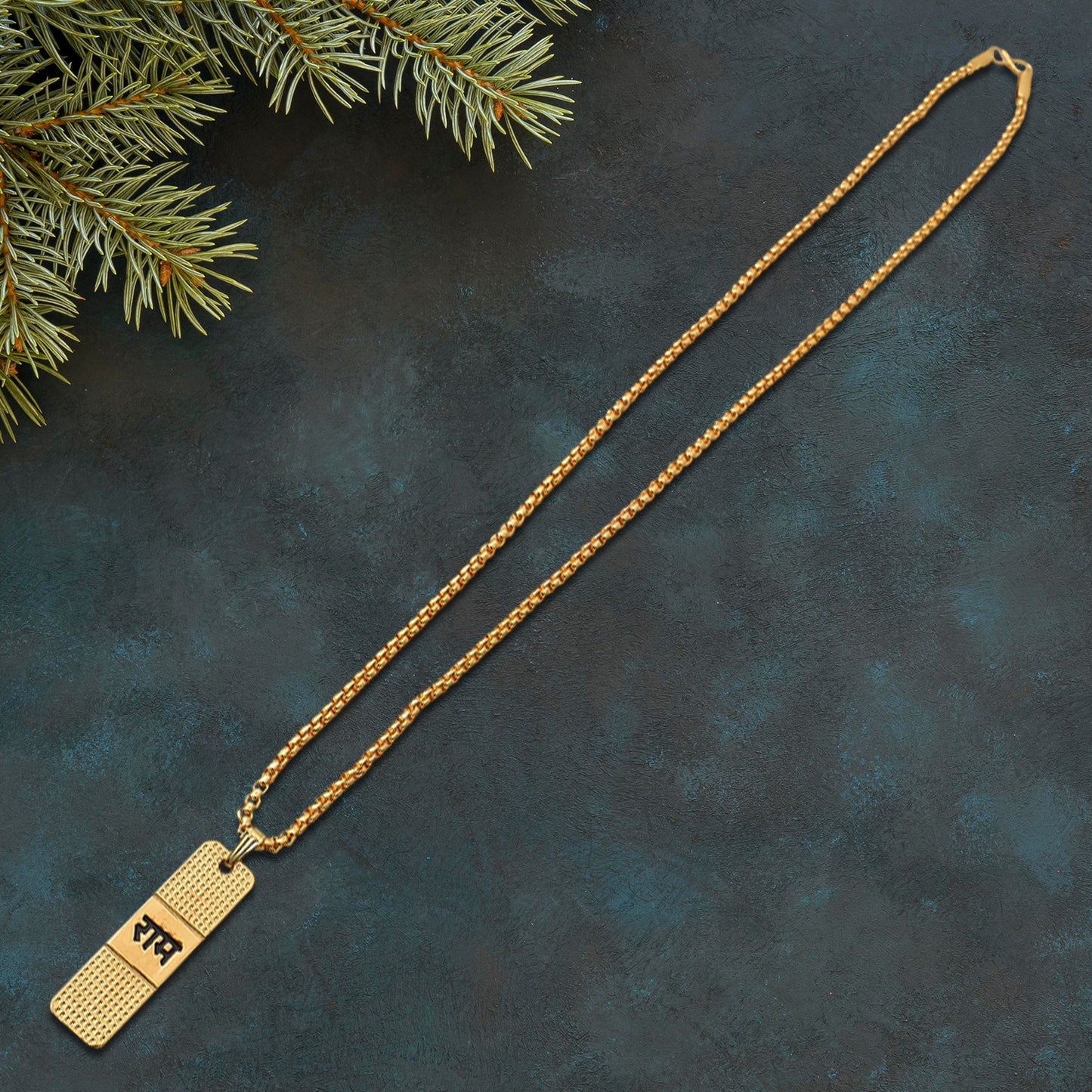 gold plated ram naam locket with chain pack of 1