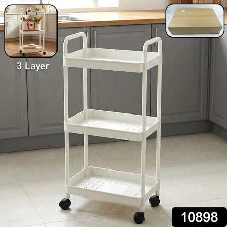 3 Layer Multipurpose Rolling Storage Trolley (1 Pc)