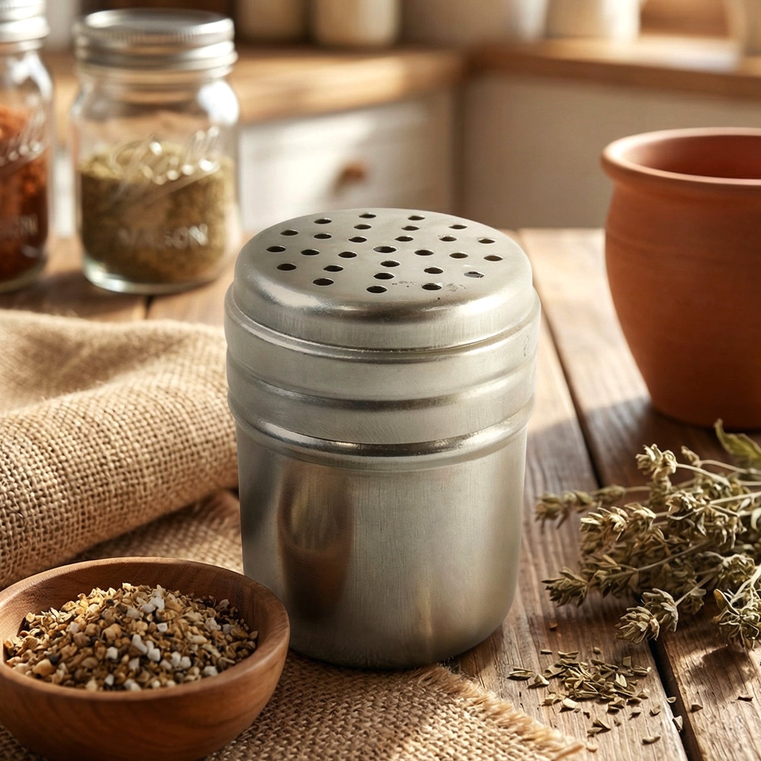 Multipurpose Stainless-steel Spice Shaker Container (1 Pc)