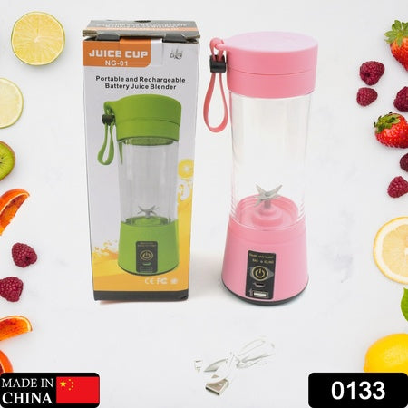 portable usb electric juicer 380ml with 6 blades for juice and protein shakes