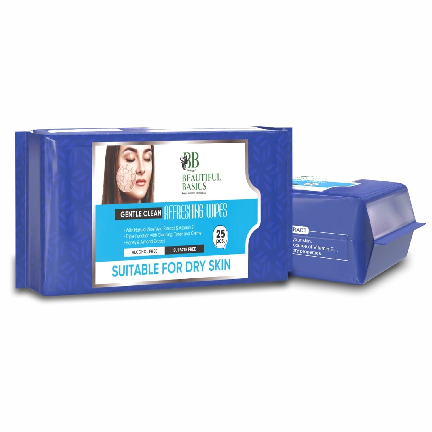 alcohol-free moisturizing wet wipes for face 25 wipes pack
