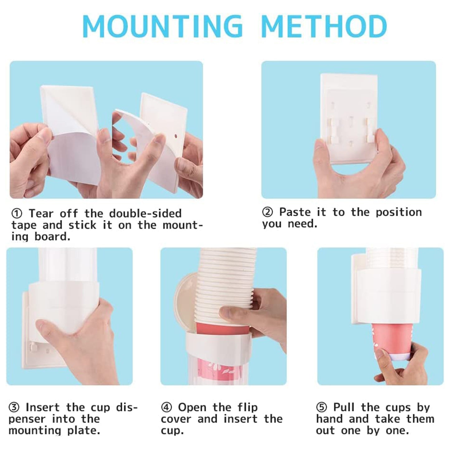 automatic paper cup dispenser holder for standard disposable cups 5 to 7 cm diameter