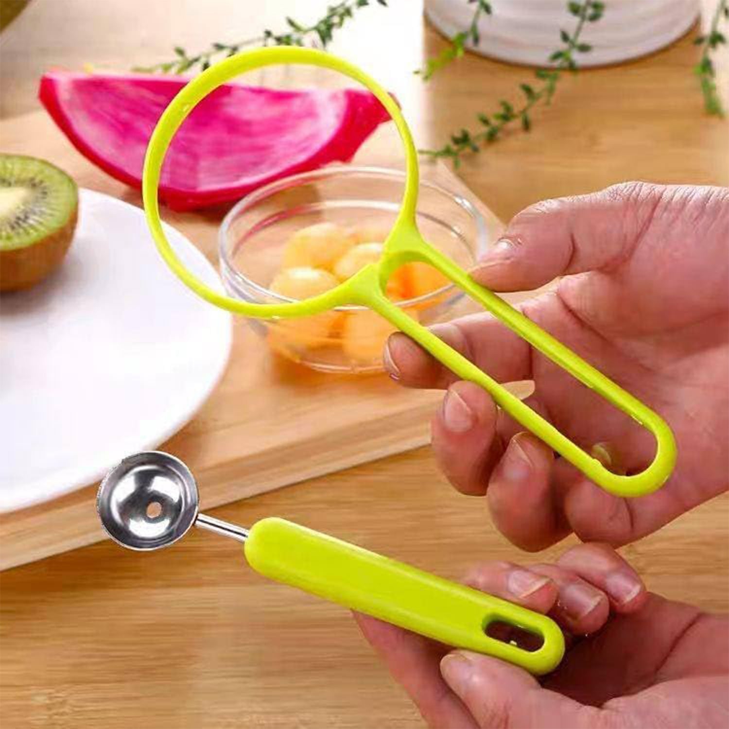 2 in 1 kitchen tool 19 cm for fruit peeling and balling