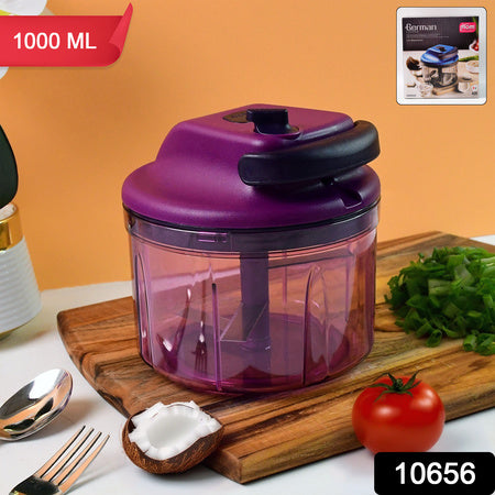 manual vegetable chopper 1000 ml with stainless steel blades