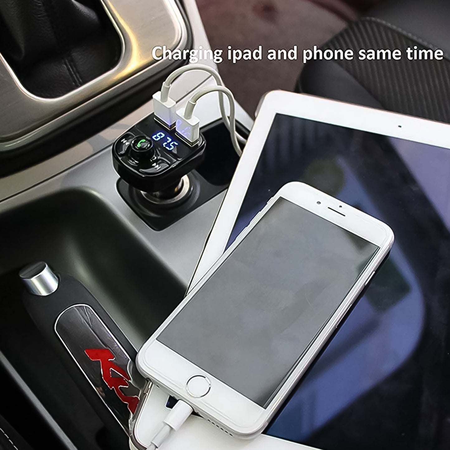 bluetooth fm transmitter kit with 3.1a quick charge dual usb for car pack of 1