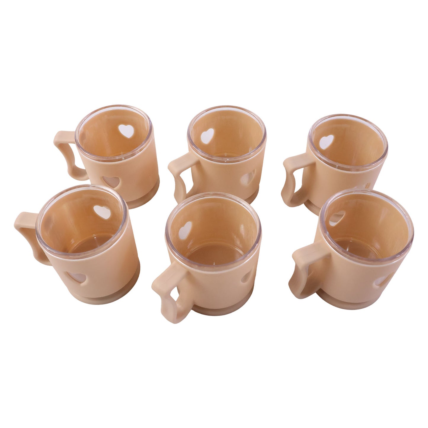 Elegant Heart Design Mini Tea  Coffee Mug Set (100ml 6 Pc)