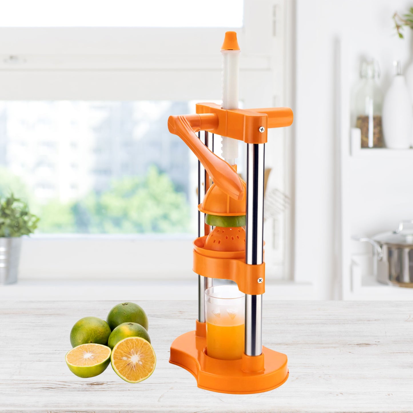 manual hand press juicer 22 cm for fruit juice plastic