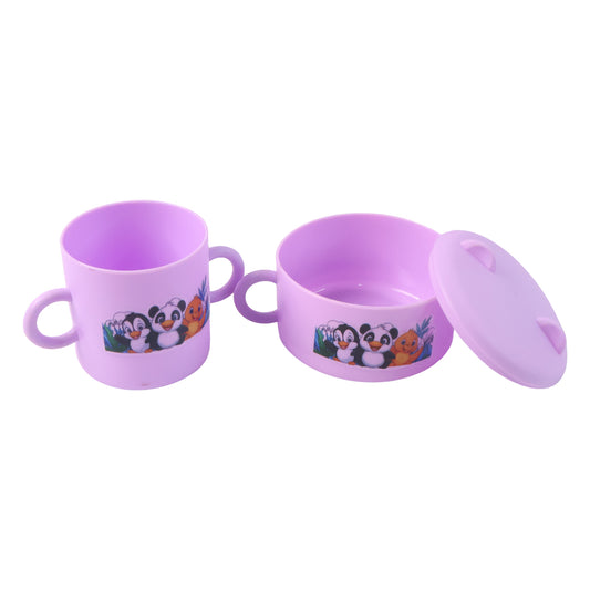 children's tableware dining set with section plate mug spoon fork