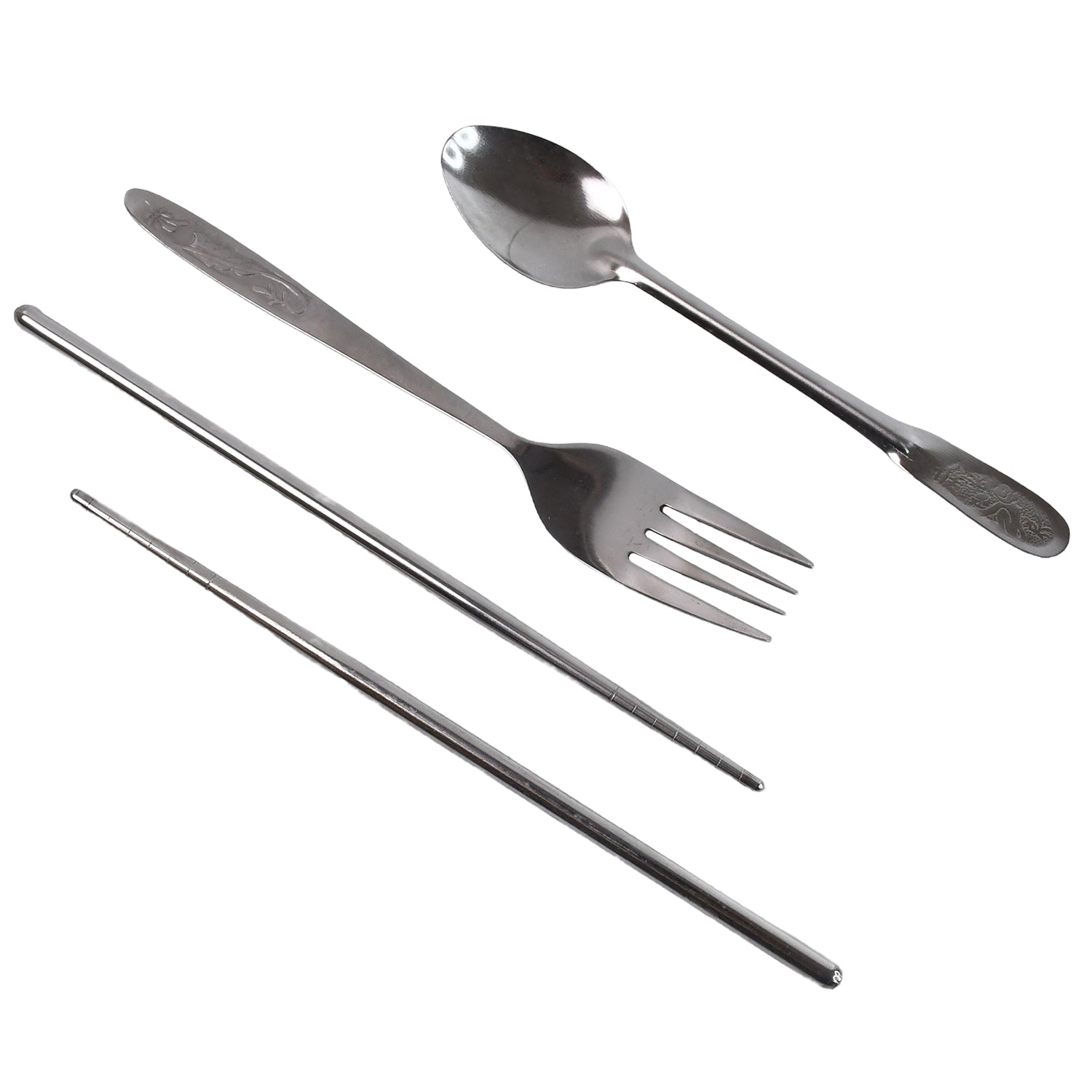 portable utensils set 23 cm stainless steel pack of 4