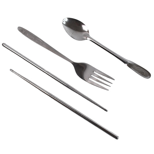 portable utensils set 23 cm stainless steel pack of 4