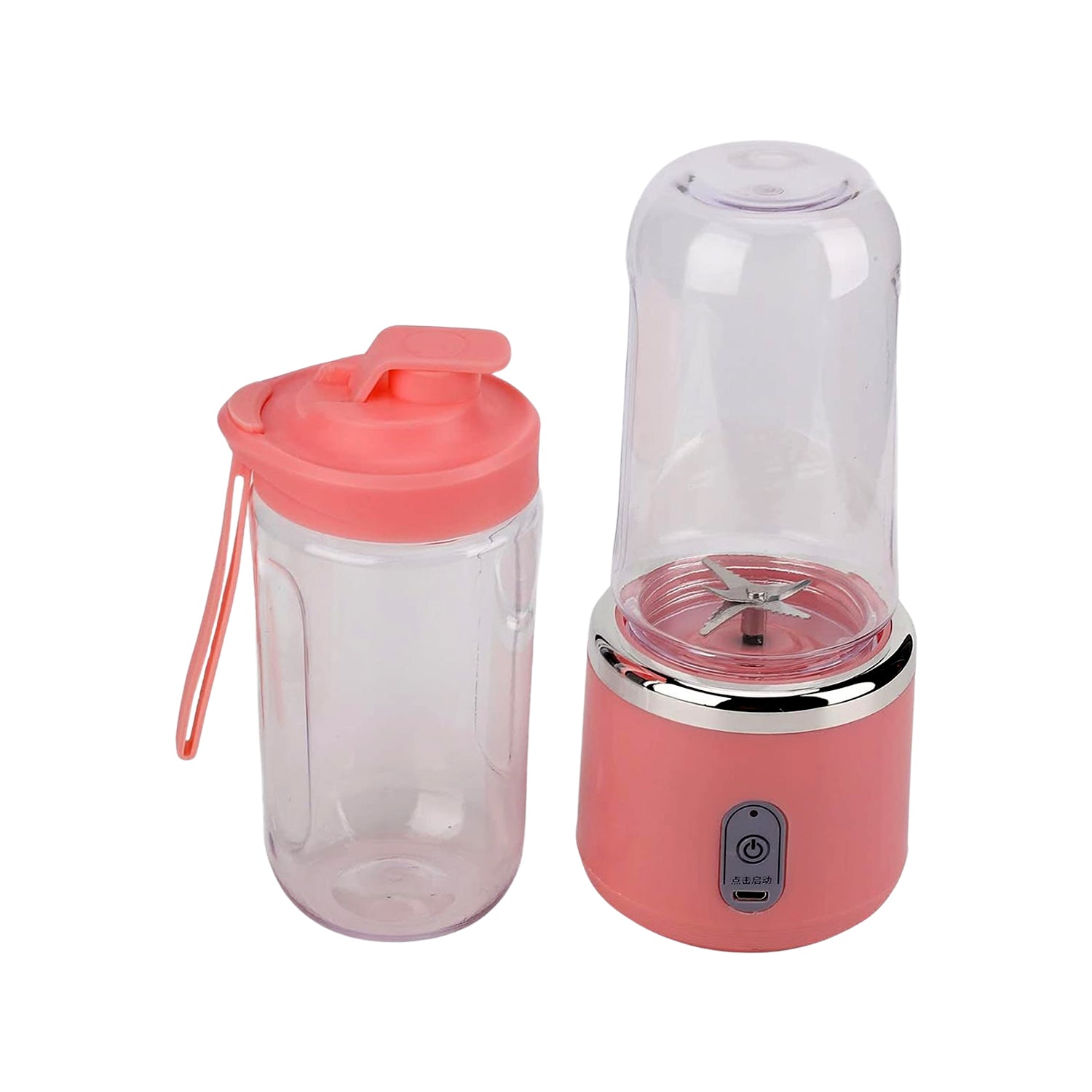 portable small juicer blender with 520ml capacity and water bottle pack of 2