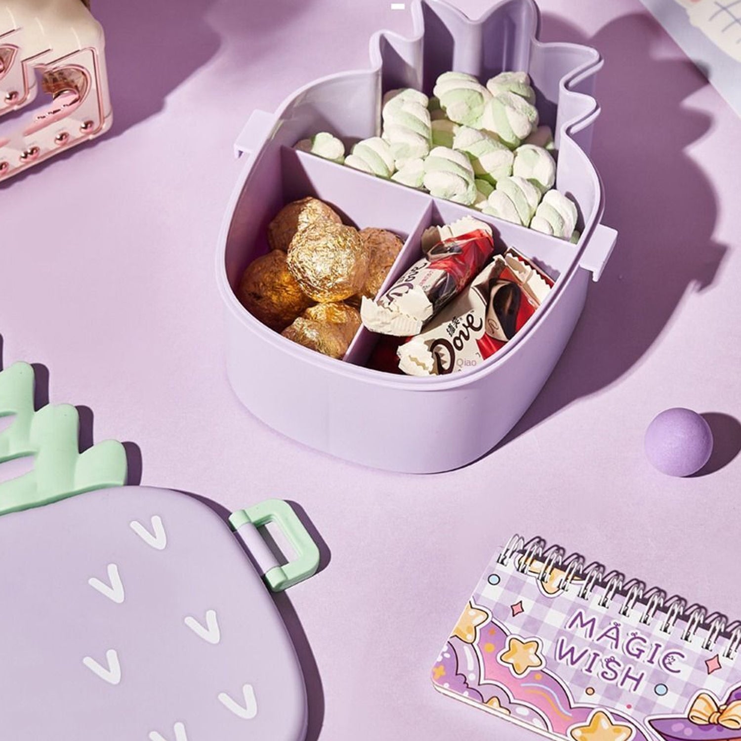 kids lunch box 21 cm x 16 cm x 7 cm eco-friendly pp with fork and spoon