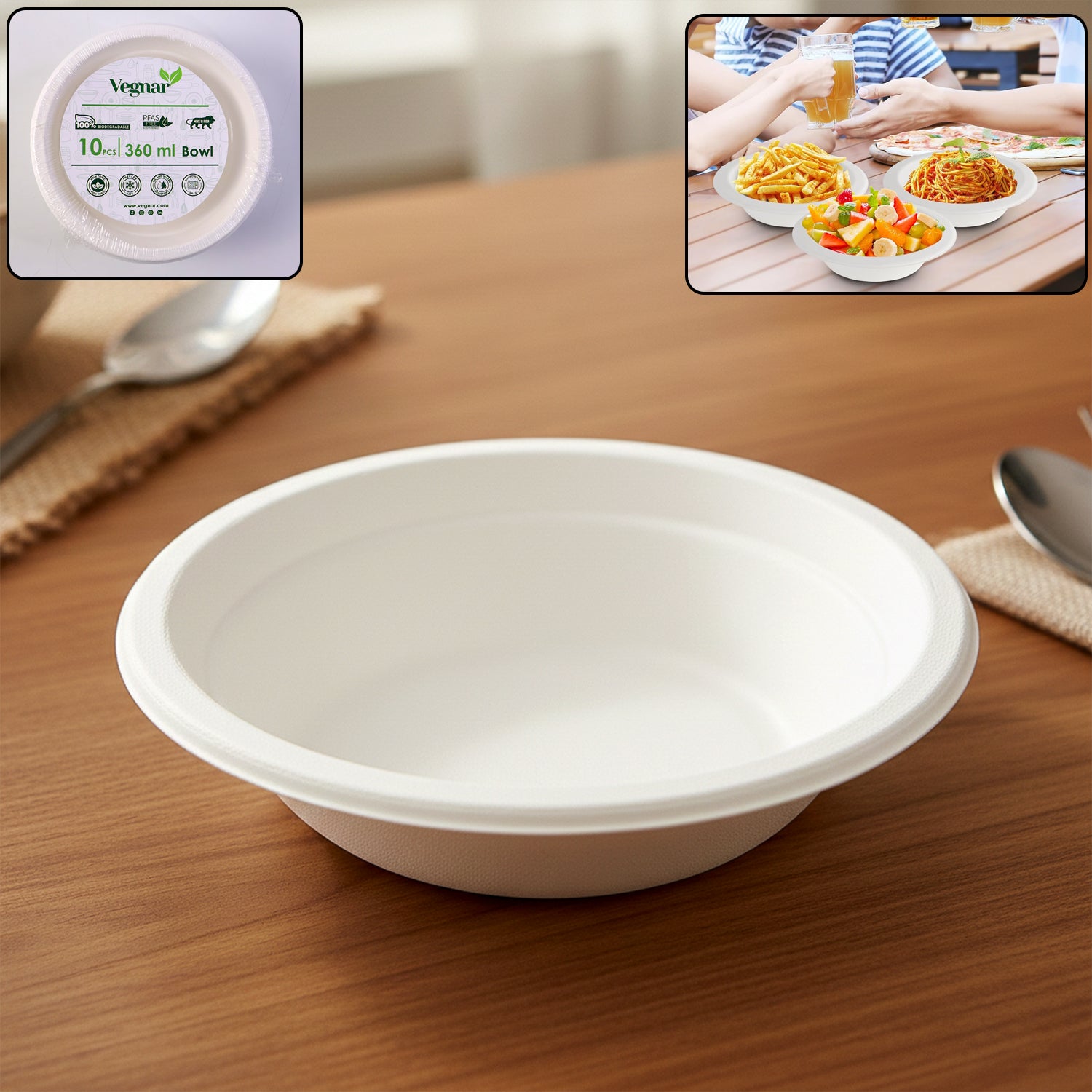 disposable food serving bowl 360 ml capacity pack of 10