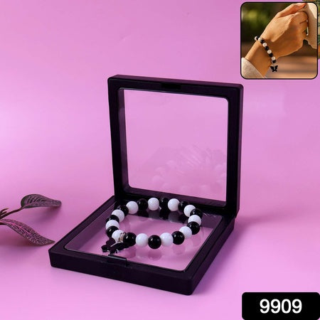 black and white beaded bracelet with cross pendant pack of 1