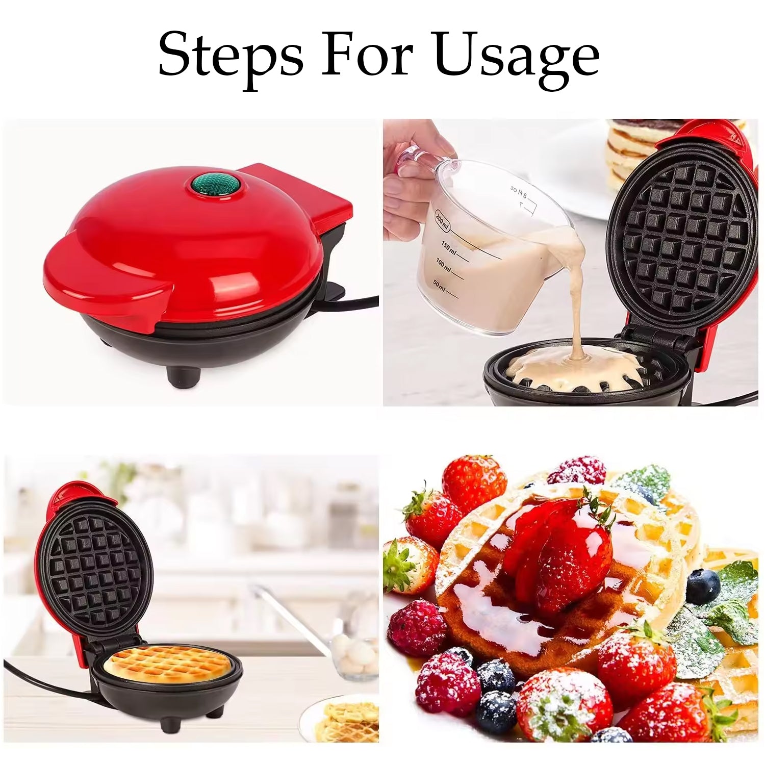 mini waffle maker 4 inch nonstick surface