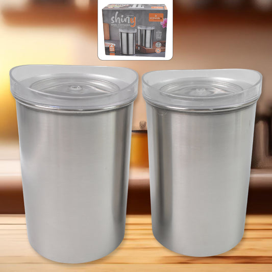airtight containers 1000 ml with see-through lids for kitchen storage stainless steel pack of 2