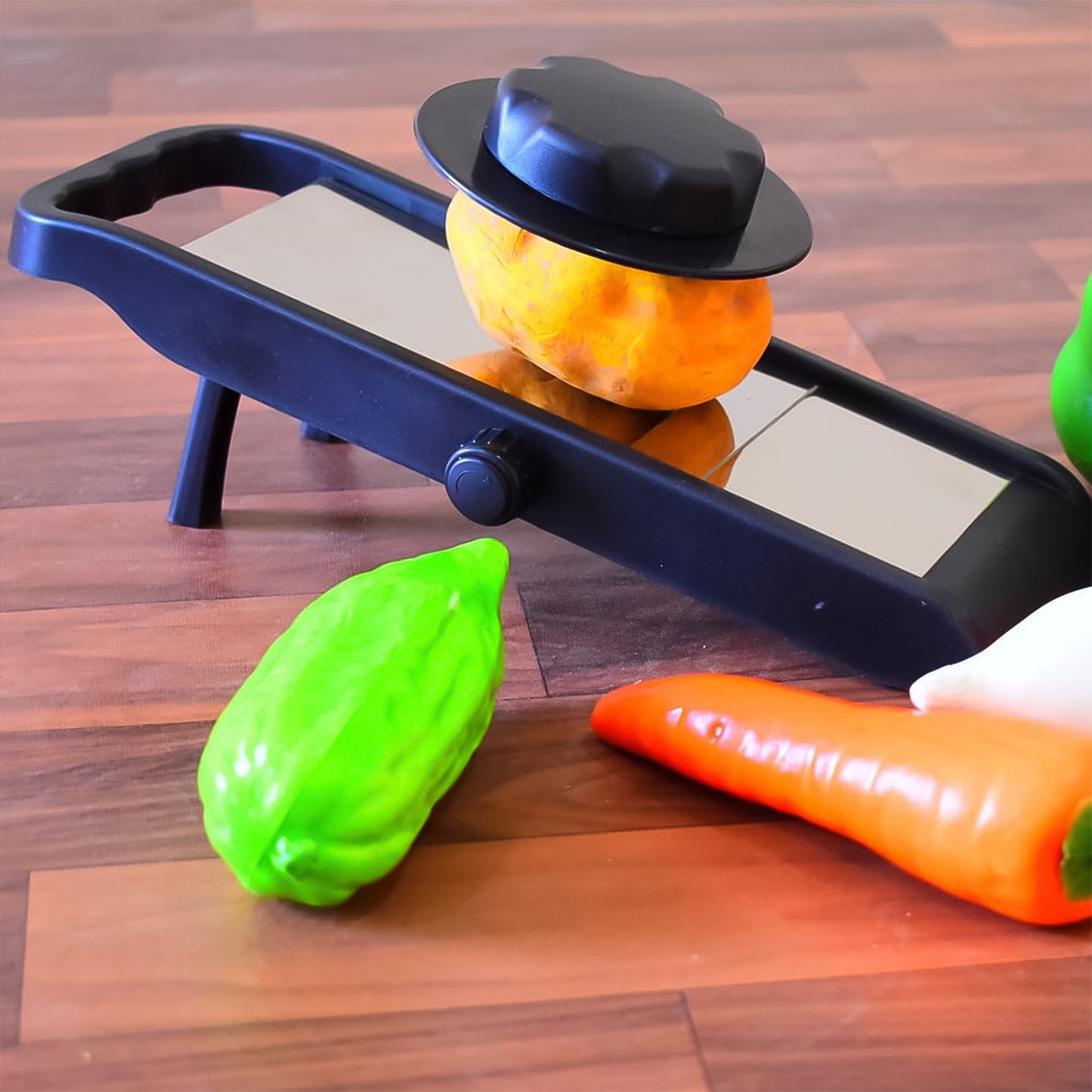 adjustable slicer for potato and onion stainless steel and plastic pack of 1